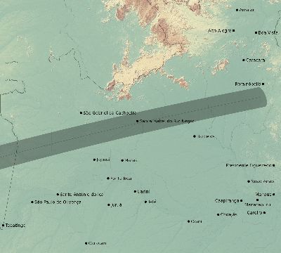 Map of the eclipse path across Brazil on 02/18/2129