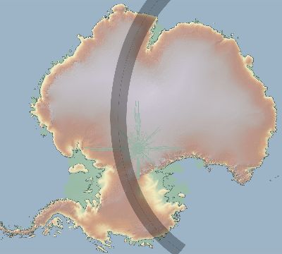 Map of the eclipse path across Antarctica on 02/08/2130
