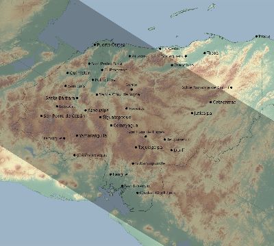 Map of the eclipse path across Honduras on 12/19/2131
