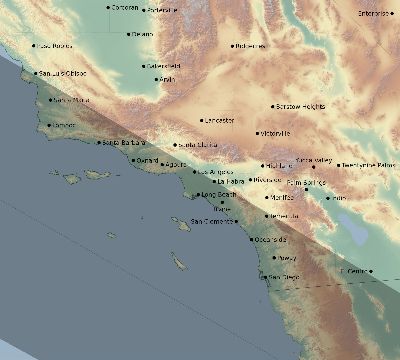 Map of the eclipse path across United States on 12/19/2131