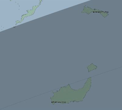 Map of the eclipse path across Bahamas on 06/13/2132