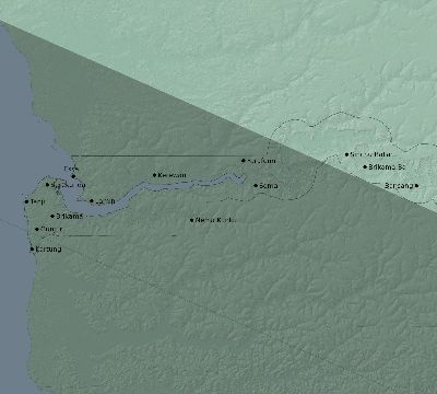 Map of the eclipse path across Gambia on 06/13/2132