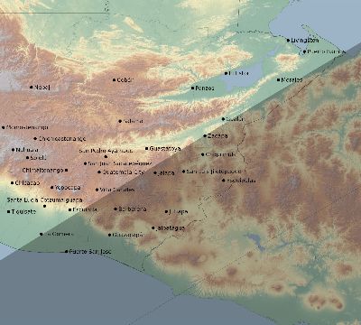 Map of the eclipse path across Guatemala on 06/13/2132