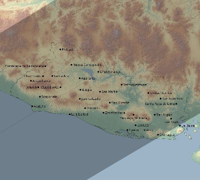 Map of the eclipse path across El Salvador on 06/13/2132