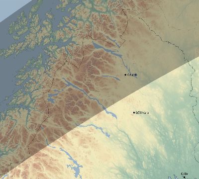Map of the eclipse path across Sweden on 06/03/2133