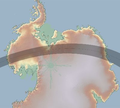 Map of the eclipse path across Antarctica on 11/26/2133