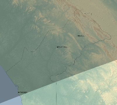 Map of the eclipse path across Angola on 04/13/2135