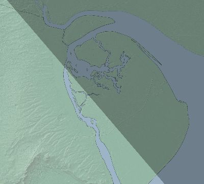 Map of the eclipse path across Kuwait on 10/07/2135