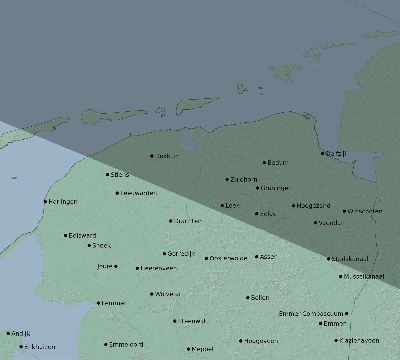 Map of the eclipse path across Netherlands on 10/07/2135