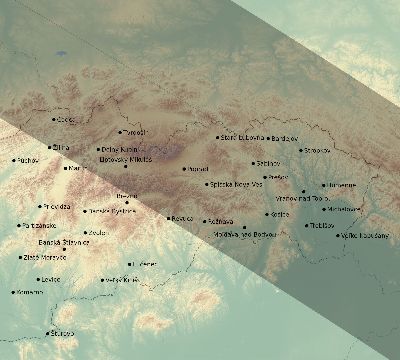 Map of the eclipse path across Slovakia on 10/07/2135