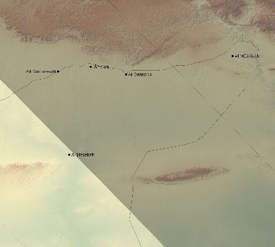 Map of the eclipse path across Syria on 10/07/2135