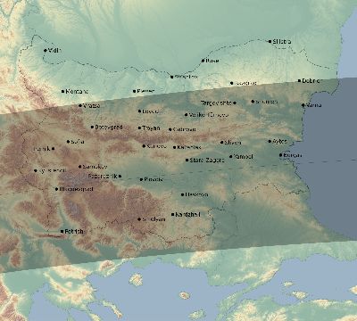 Map of the eclipse path across Bulgaria on 04/01/2136