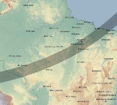Map of the eclipse path across Brazil on 04/01/2136