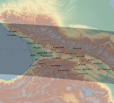 Map of the eclipse path across Georgia on 04/01/2136