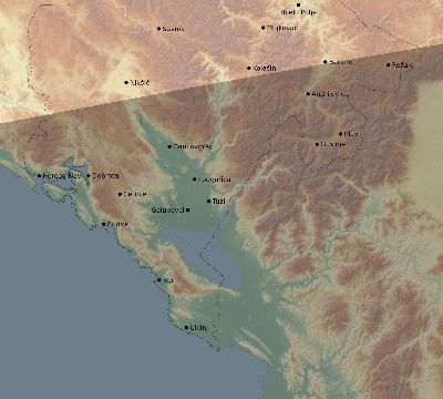 Map of the eclipse path across Montenegro on 04/01/2136