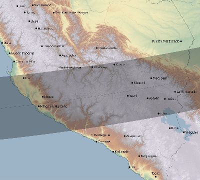 Map of the eclipse path across Peru on 04/01/2136
