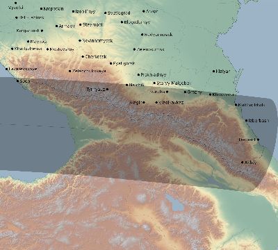 Map of the eclipse path across Russia on 04/01/2136