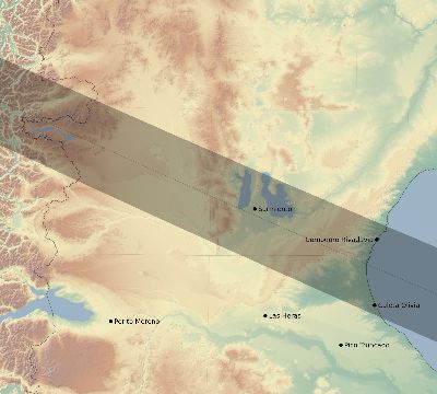 Map of the eclipse path across Argentina on 01/30/2139