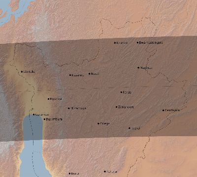 Map of the eclipse path across Burundi on 07/14/2140