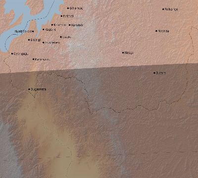 Map of the eclipse path across Rwanda on 07/14/2140