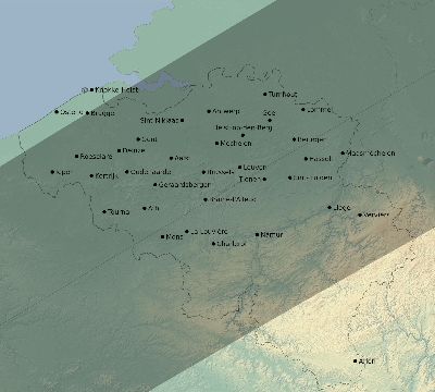 Map of the eclipse path across Belgium on 05/25/2142