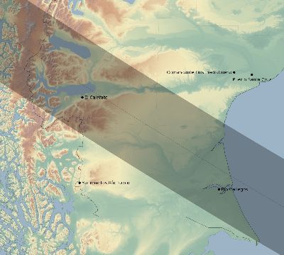 Map of the eclipse path across Argentina on 11/17/2142