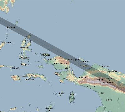 Map of the eclipse path across Indonesia on 11/07/2143