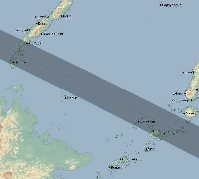Map of the eclipse path across Philippines on 11/07/2143