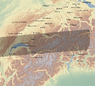 Map of the eclipse path across Switzerland on 03/12/2146
