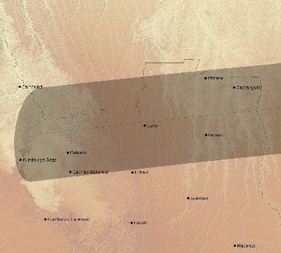 Map of the eclipse path across Angola on 09/06/2146