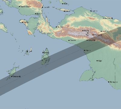 Map of the eclipse path across Indonesia on 03/02/2147