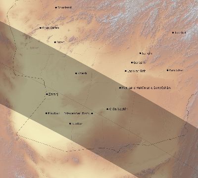 Map of the eclipse path across Afghanistan on 08/26/2147