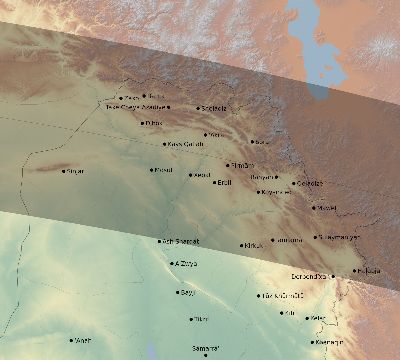 Map of the eclipse path across Iraq on 08/26/2147