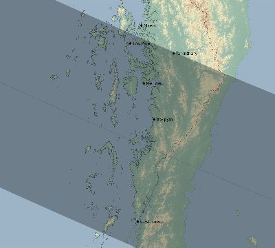 Map of the eclipse path across Myanmar on 08/26/2147