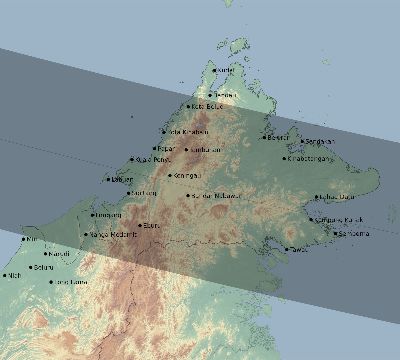 Map of the eclipse path across Malaysia on 08/26/2147