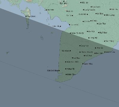 Map of the eclipse path across Vietnam on 08/26/2147