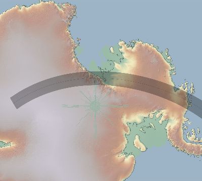 Map of the eclipse path across Antarctica on 02/19/2148