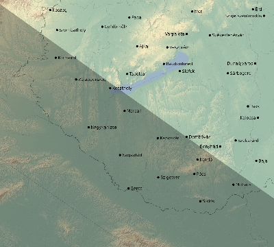 Map of the eclipse path across Hungary on 06/14/2151