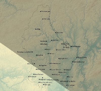 Map of the eclipse path across Luxembourg on 06/14/2151