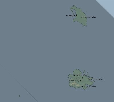 Map of the eclipse path across Antigua and Barbuda on 10/17/2153