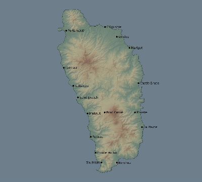 Map of the eclipse path across Dominica on 10/17/2153
