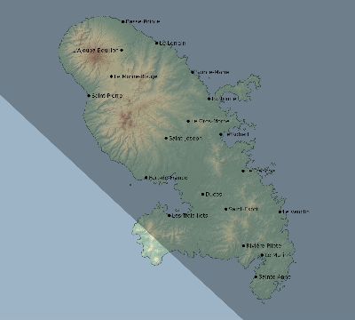 Map of the eclipse path across Martinique on 10/17/2153