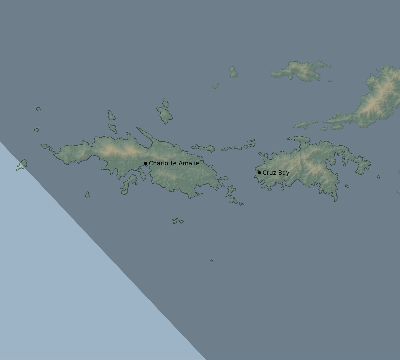 Map of the eclipse path across United States Virgin Islands on 10/17/2153