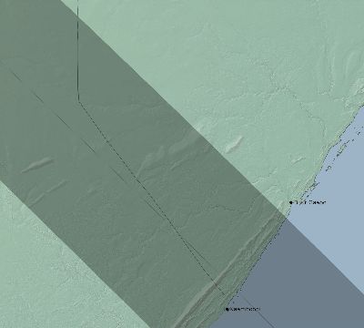 Map of the eclipse path across Somalia on 10/07/2154