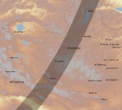 Map of the eclipse path across Mongolia on 04/02/2155