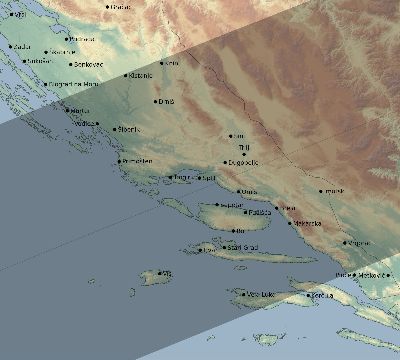 Map of the eclipse path across Croatia on 08/05/2157