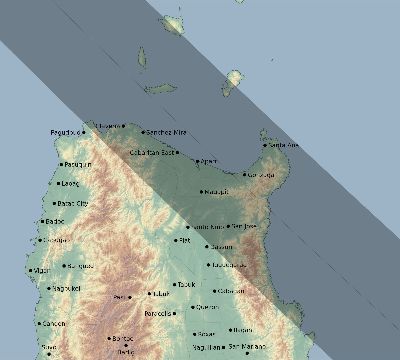 Map of the eclipse path across Philippines on 08/05/2157