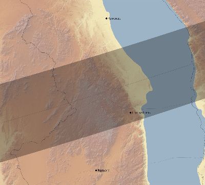 Map of the eclipse path across Malawi on 01/30/2158