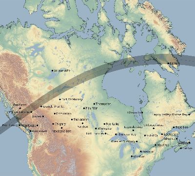 Map of the eclipse path across Canada on 06/04/2160