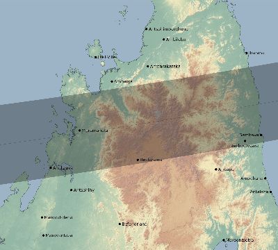 Map of the eclipse path across Madagascar on 11/17/2161